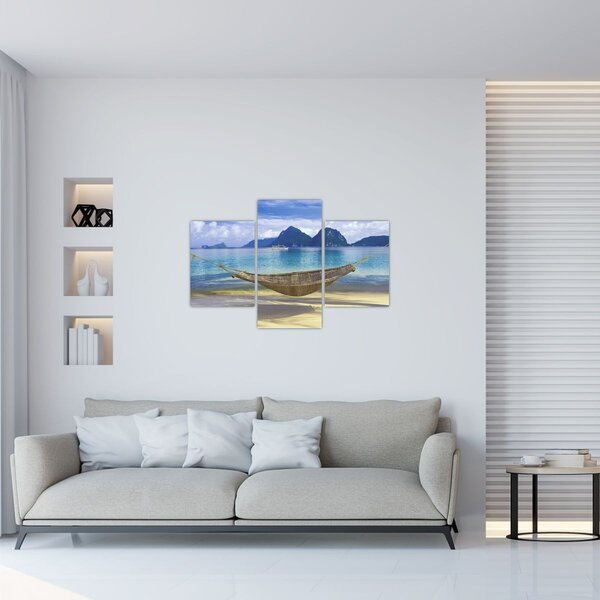 Kép - Egy függőágy képe a tengerparton 2 (90x60 cm)