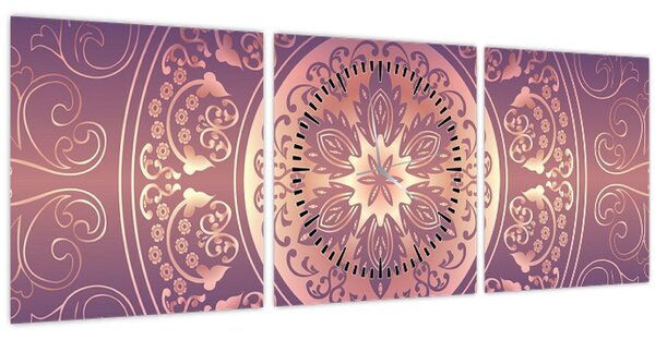 Kép - Mandala lila színátmeneten (órával) (90x30 cm)