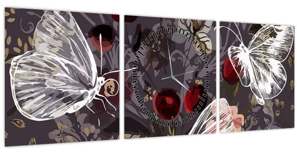 Pillangók képe (órával) (90x30 cm)