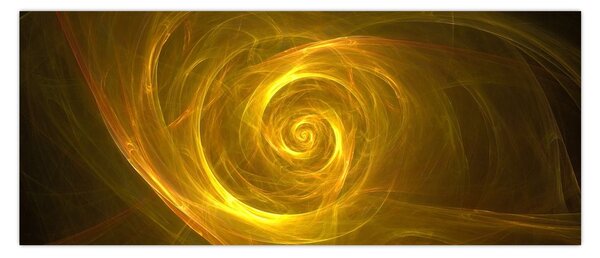 Absztrakt sárga spirál képe (120x50 cm)