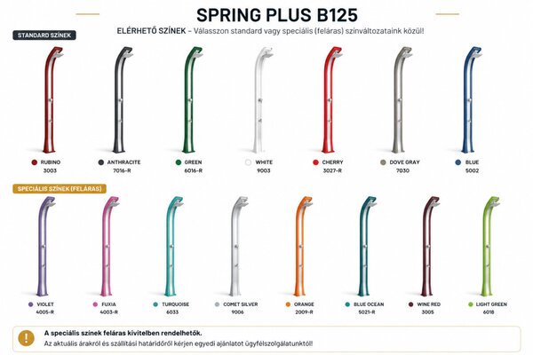 Spring Plus B125 íves kerti tradicionális zuhany lábmosóval