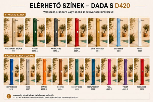 Dada S D420 egyenes kerti szolár zuhany lábmosóval