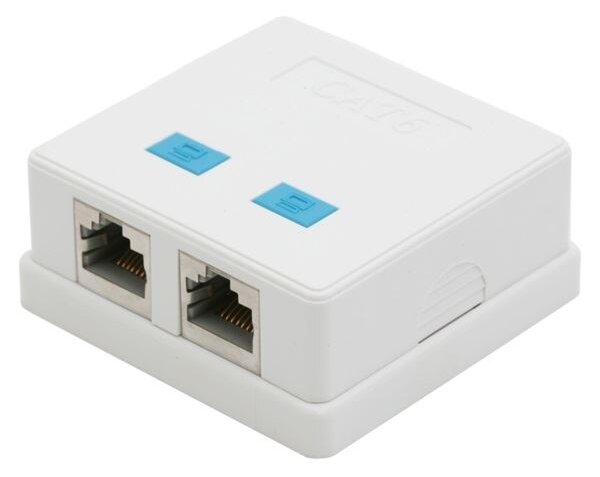 VEZ Fali aljzat Cat5e, FTP, 2xRJ45, árnyékolt, fehér (05397)