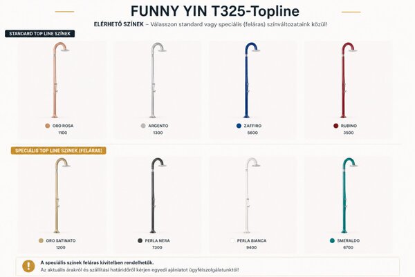 FUNNY YIN T325-Topline kerti zuhany nagy zuhanyfejjel lábmosóval