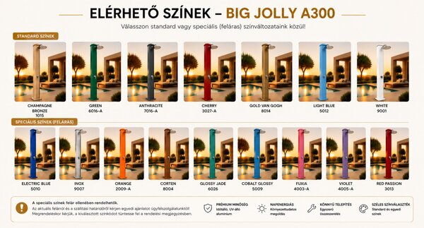 Big Jolly A300 egyenes kerti szolár zuhany