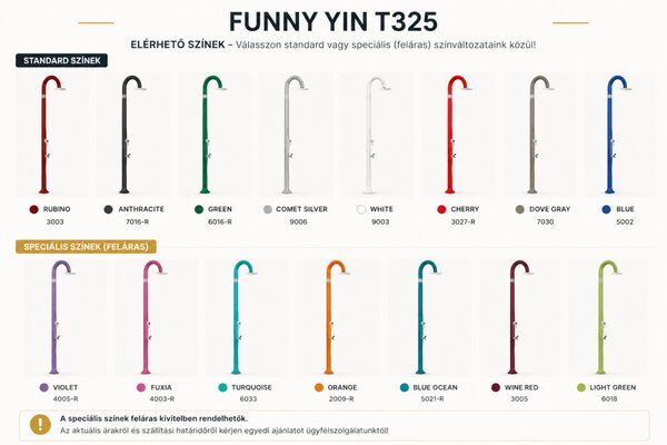 Funny Yin T325 hideg-meleg vizes kerti zuhany nagy zuhanyfejjel lábmosóval