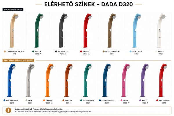 Dada D320 íves kerti szolár zuhany lábmosóval