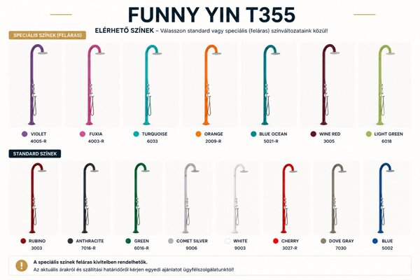 Funny Yin T355 kerti zuhany nagy zuhanyfejjel kézi zuhannyal