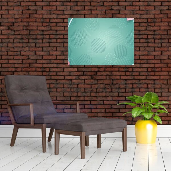 Kép - Körök virággal (üvegen) (70x50 cm)