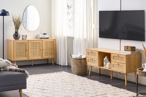 TV állvány PEROTE Rattan Világosbarna