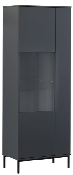 Fekete lakkozott vitrin MICADONI QUERY 190 x 70 cm