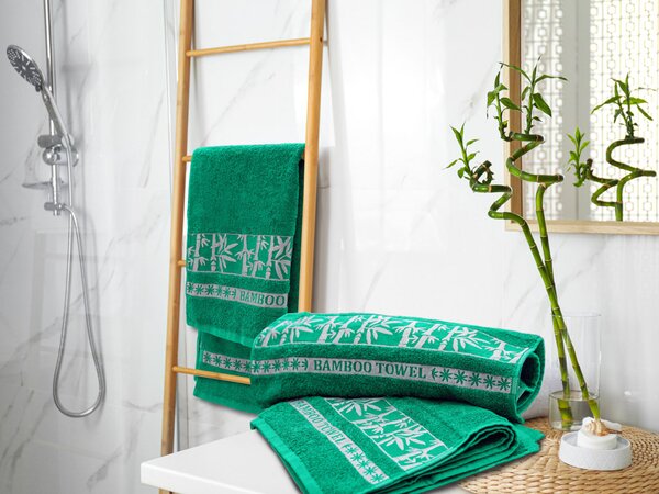 Bambusz törölköző BAMBOO 70x140 cm zöld, 70% bambusz | 30% pamut