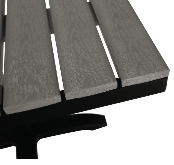 KONDELA Kerti asztal, szürke/fém/artwood, NAKUL