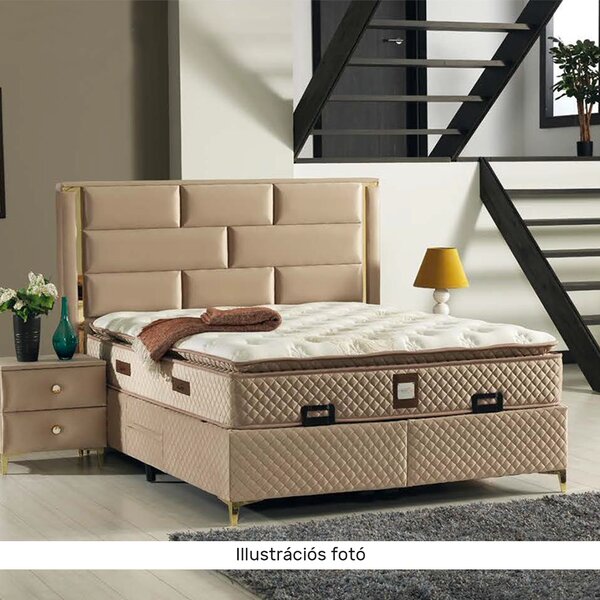 KONDELA Boxspring ágy 160x200, világosbarna, GOLDBIA