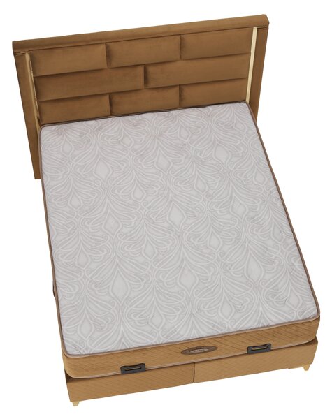 KONDELA Boxspring ágy 160x200, világosbarna, GOLDBIA