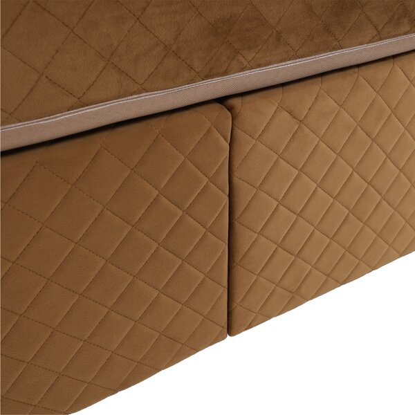KONDELA Boxspring ágy 160x200, világosbarna, GOLDBIA