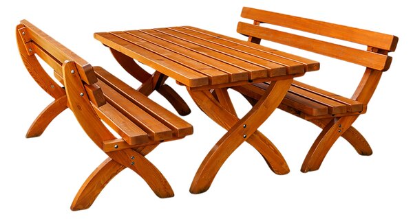 ALPIN söröző szett 180x80cm - tömör lucfenyő - asztal + pad háttámlával
