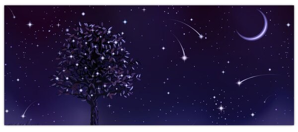 Kép - Illusztrációban fogott éj (120x50 cm)