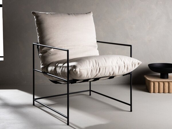 Fotel Dallas 3171, Kárpit, 98x69x90cm, Fekete, Krém
