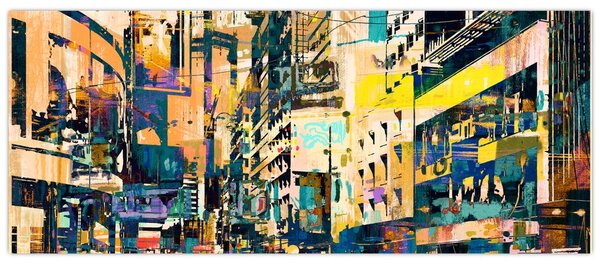 Kép - Festett absztrakció (120x50 cm)