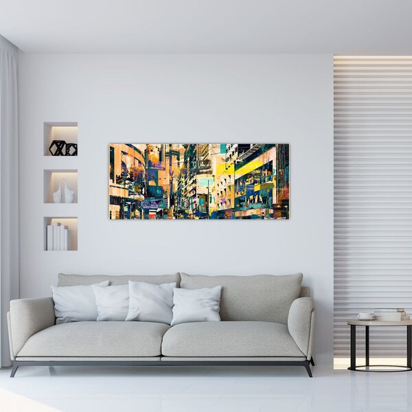 Kép - Festett absztrakció (120x50 cm)