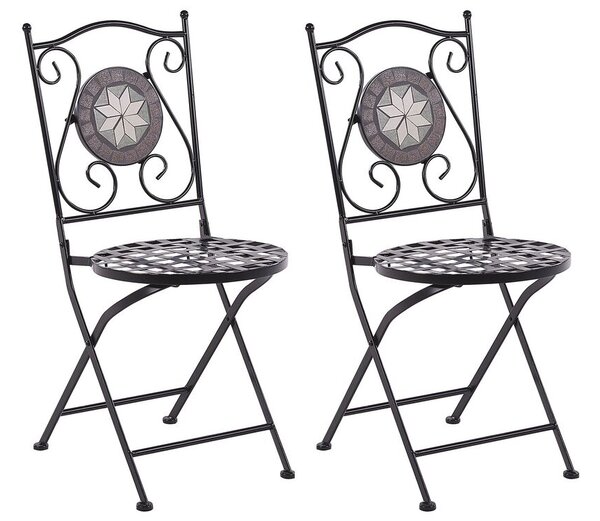 Fekete fém kerti szék kétdarabos szettben CARIATI