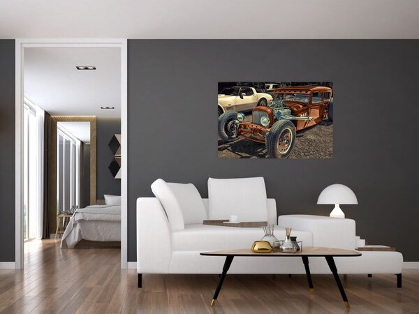 Barna autó képe (90x60 cm)