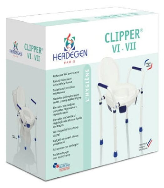 Herdegen Clipper VII Állítható magasságú WC-ülőke vázzal és fedéllel