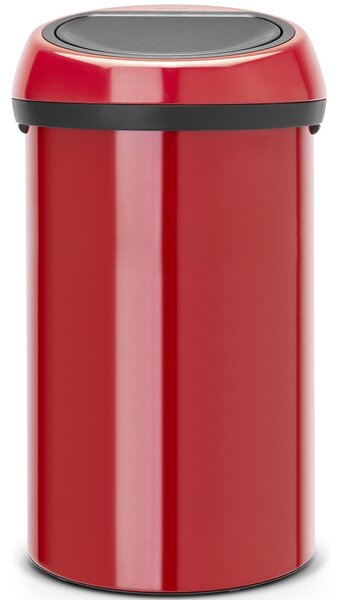 Brabantia Touch Bin nyomófedeles hulladékgyűjtő XXL, 60L - H méret, érzéki vörös acél test, érzéki vörös fedő - 402487