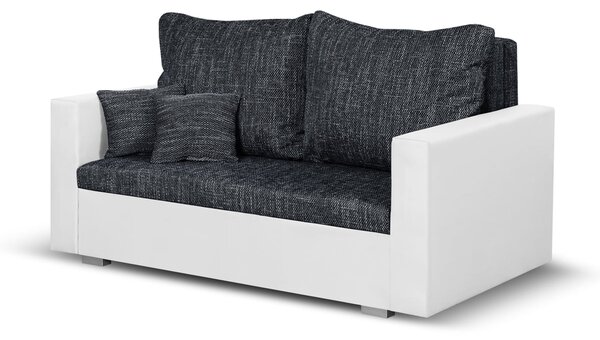 LEO Kétszemélyes kinyitható kanapé Fekete/fehér