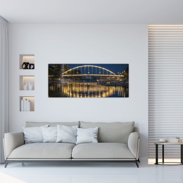 Egy híd képe szökőkúttal (120x50 cm)