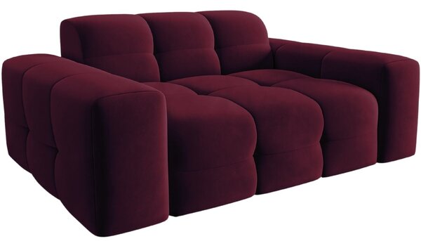 Bordó vörös bársony kétüléses kanapé MICADONI Kendal 156 cm