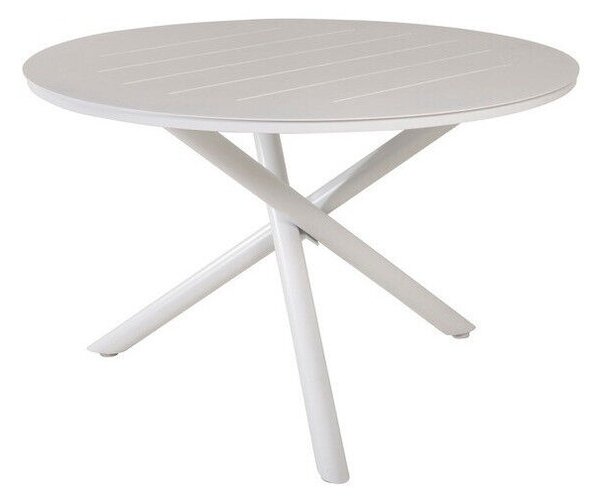 Kerti asztal Dallas 664 75cm, Fehér, Fém