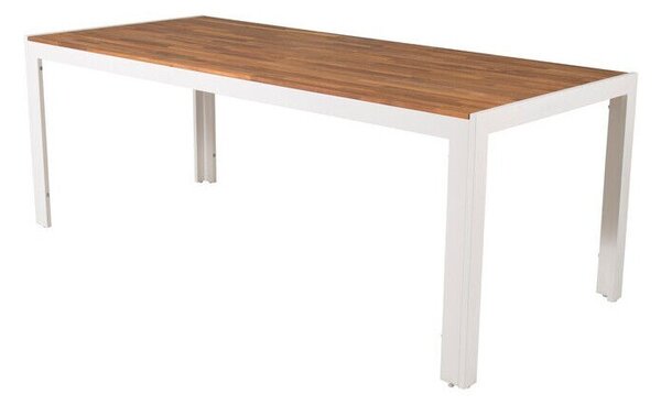 Kerti asztal Dallas 673 76x90cm, Fehér, Akác, Fém