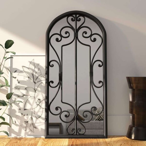 Antik Vas Falitükör - Fekete - 100x45 cm
