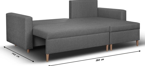 Keno Kinyitható sarokkanapé Barna