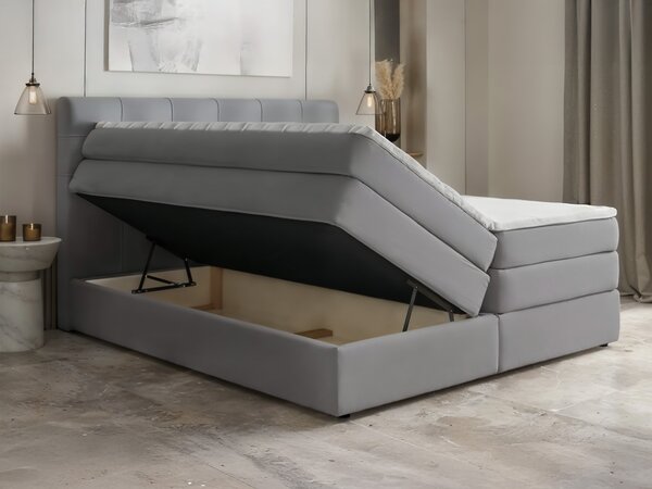 AREZI ágyneműtartós boxspring ágy 180x200 - bézs