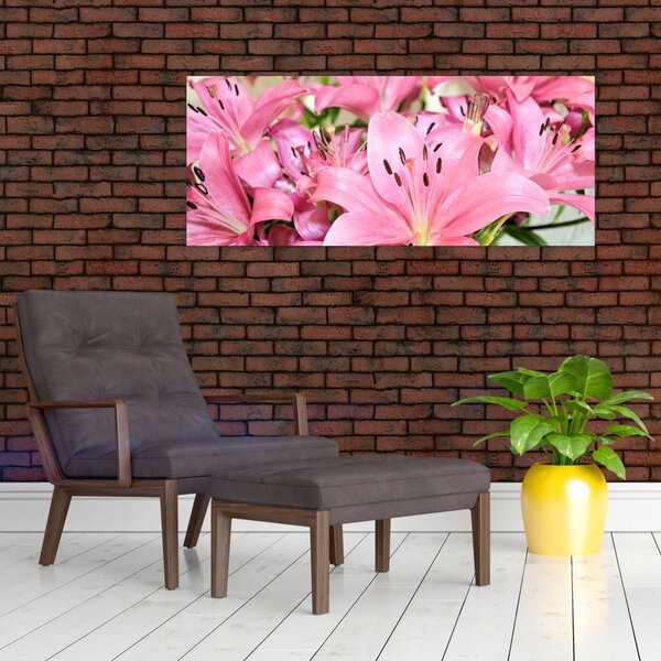 Kép - Rózsaszín liliomok (120x50 cm)