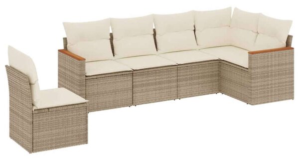VidaXL Polyrattan Kerti Ülőgarnitúra - 6 részes - Bézs