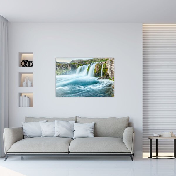 Kép - sziklák és a vízesés (90x60 cm)