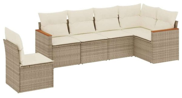 VidaXL Polyrattan Kerti Ülőgarnitúra - 6 részes - Bézs
