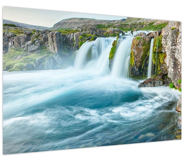 Kép - sziklák és a vízesés (90x60 cm)