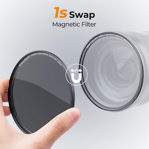 K-F CONCEPT Mágneses adapter + MCUV + CPL + ND1000 szűrő vízlepergető karcálló + tok 49mm