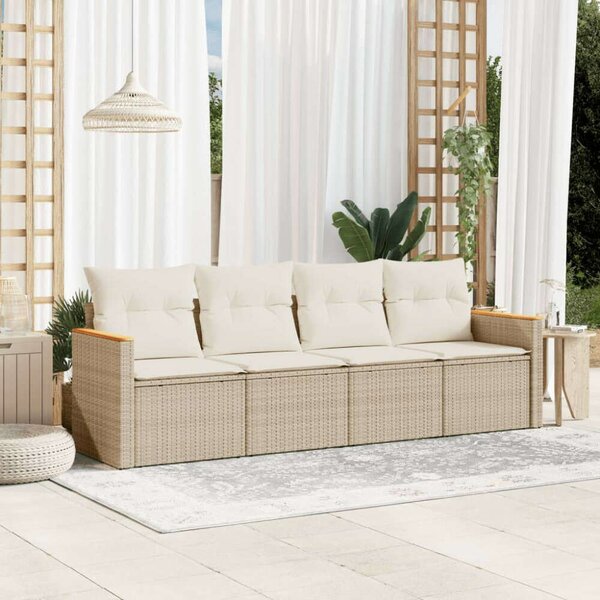 VidaXL Polyrattan Kerti Ülőgarnitúra - 4 részes - Bézs