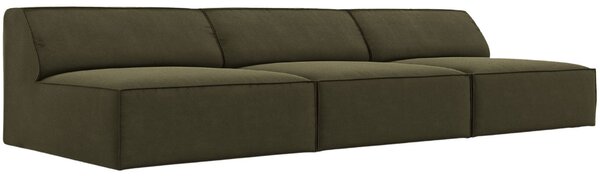 Zöld bársony háromszemélyes kanapé MICADONI Jodie 240 cm