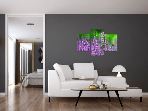 Lila mezei virágok képe (90x60 cm)