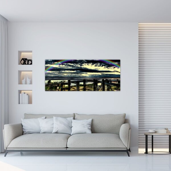 Szivárvány a tenger felett képe (120x50 cm)