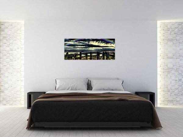 Szivárvány a tenger felett képe (120x50 cm)