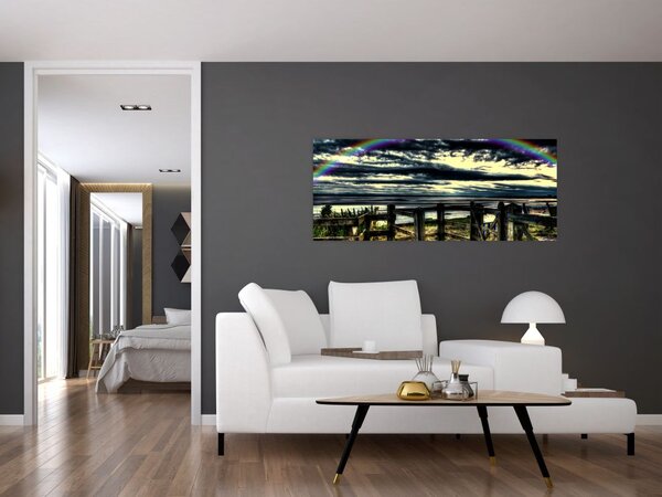 Szivárvány a tenger felett képe (120x50 cm)