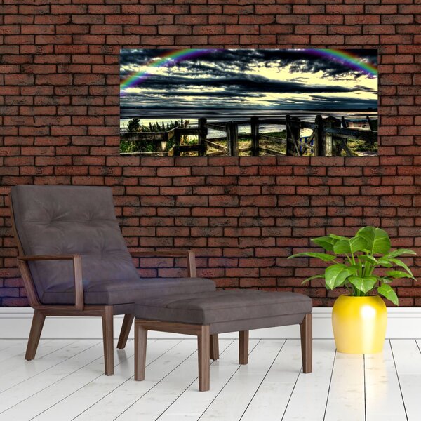 Szivárvány a tenger felett képe (120x50 cm)